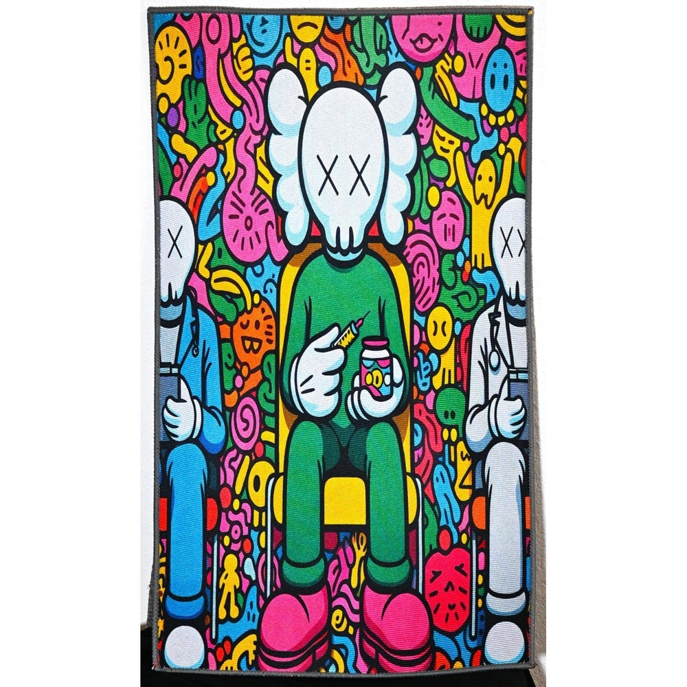 KAWS Style Accent Rug – Hype Wall Art or Floor Decor - Picture 2 of 3